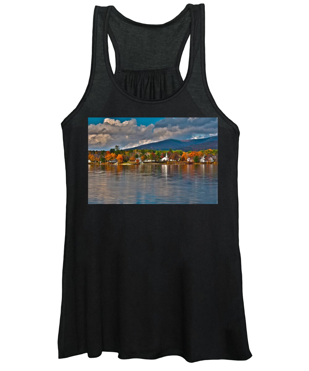 New England Women's Tank Top featuring the photograph Autumn in Melvin Village by Brenda Jacobs