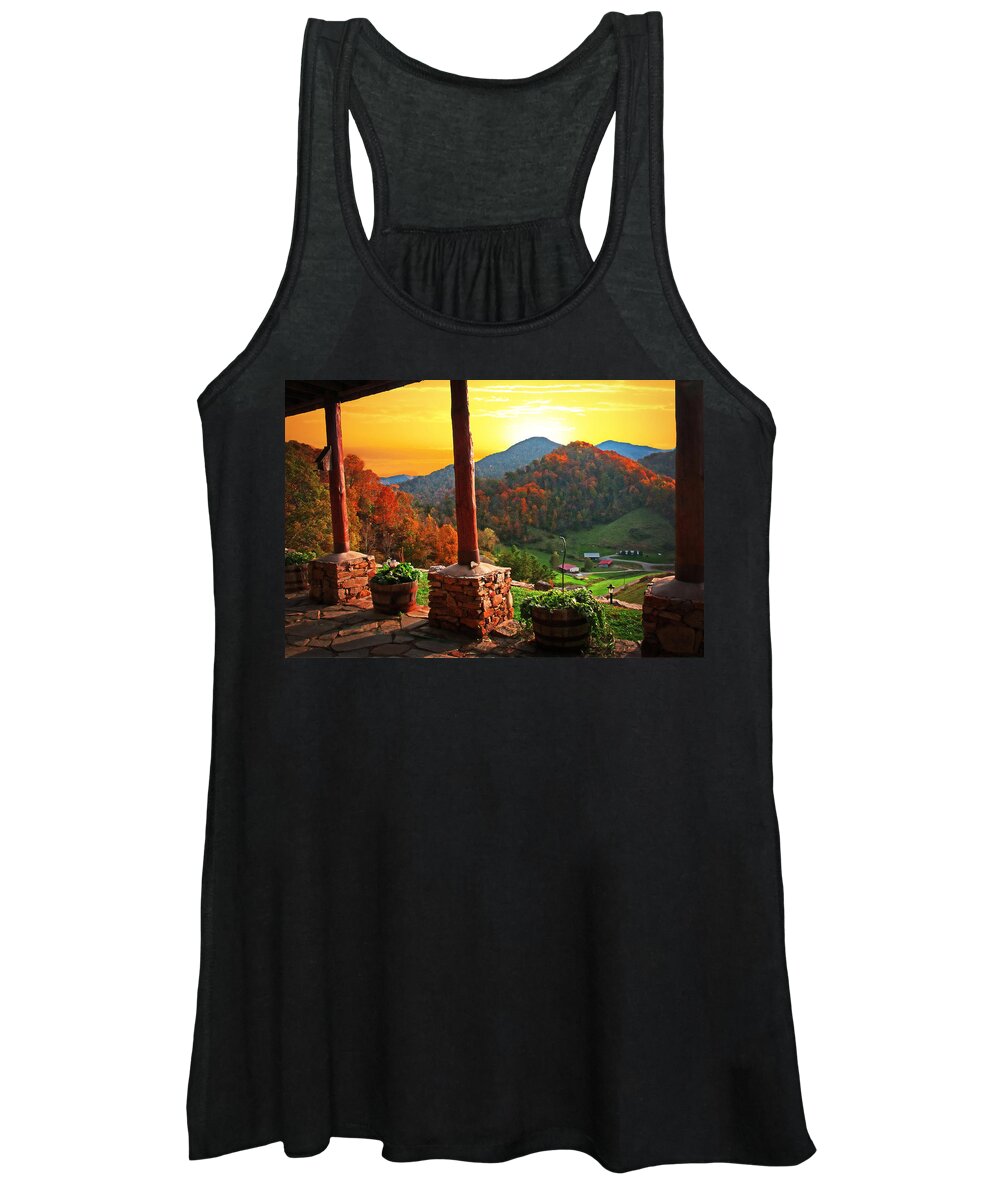 Landscape Women's Tank Top featuring the photograph Back Porch Paradise by Lynn Bauer