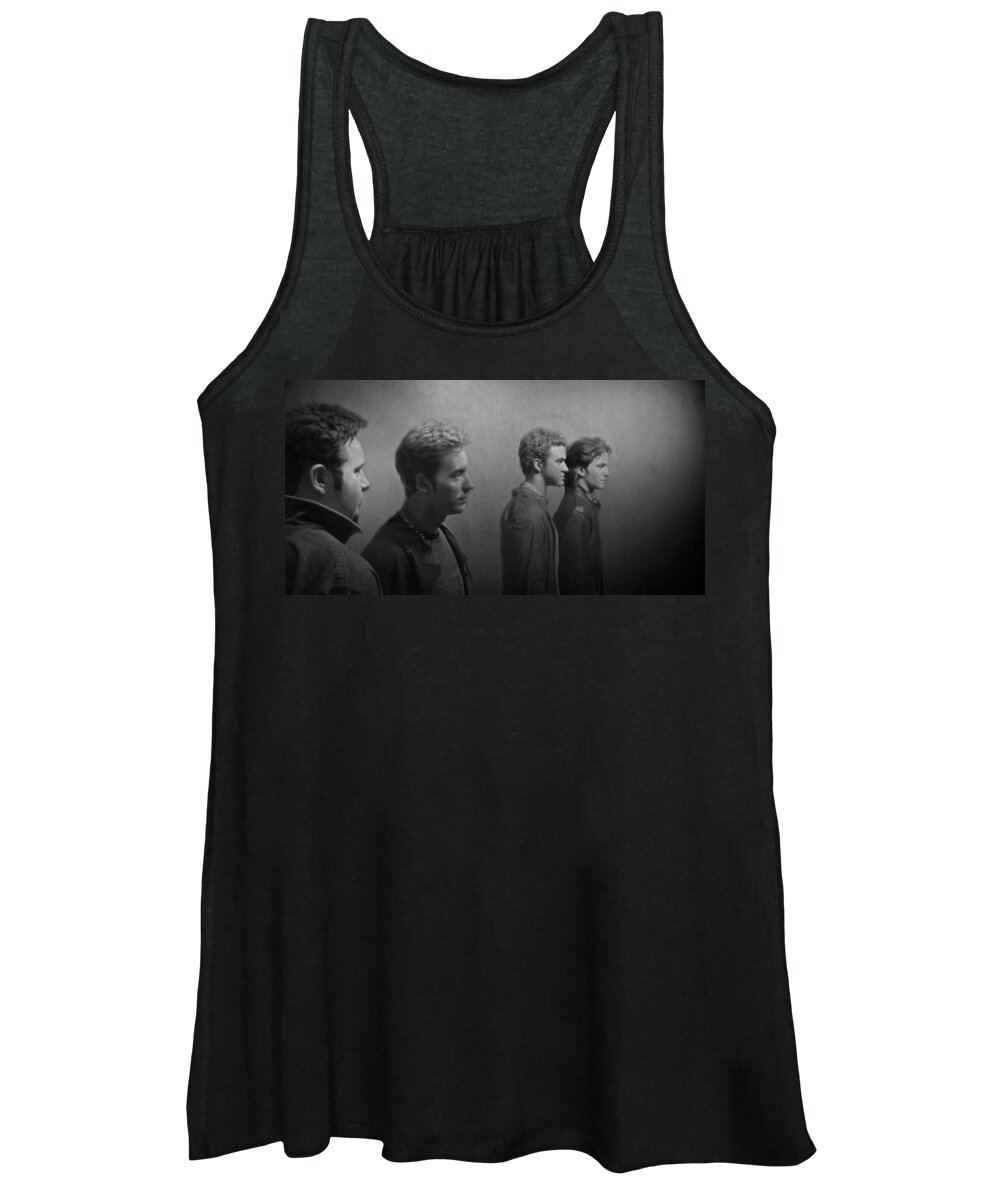 Nsync Women's Tank Top featuring the photograph Back Stage with NSYNC BW by David Dehner