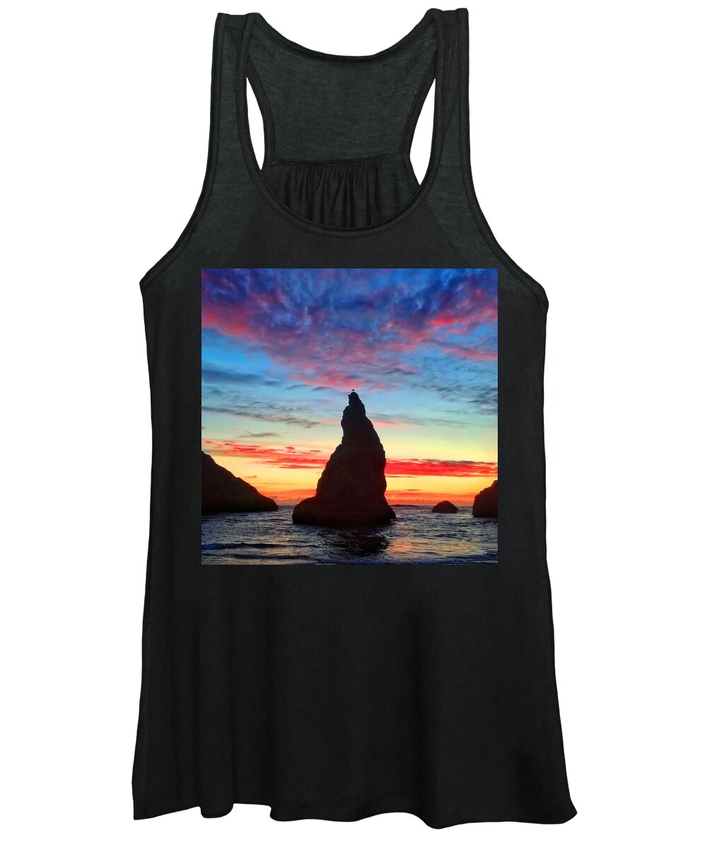 Sunset Women's Tank Top featuring the photograph Bandon Clouds by Darren White