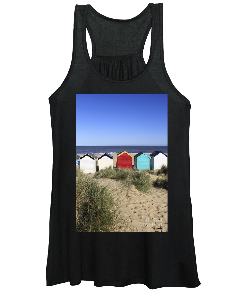 Beach Women's Tank Top featuring the photograph Southwold Beach Huts UK by Julia Gavin