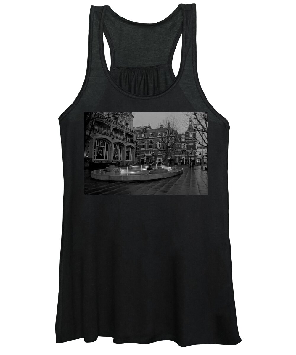 Amsterdam Women's Tank Top featuring the photograph Beautiful Fountain in Amsterdam by Brian Kamprath