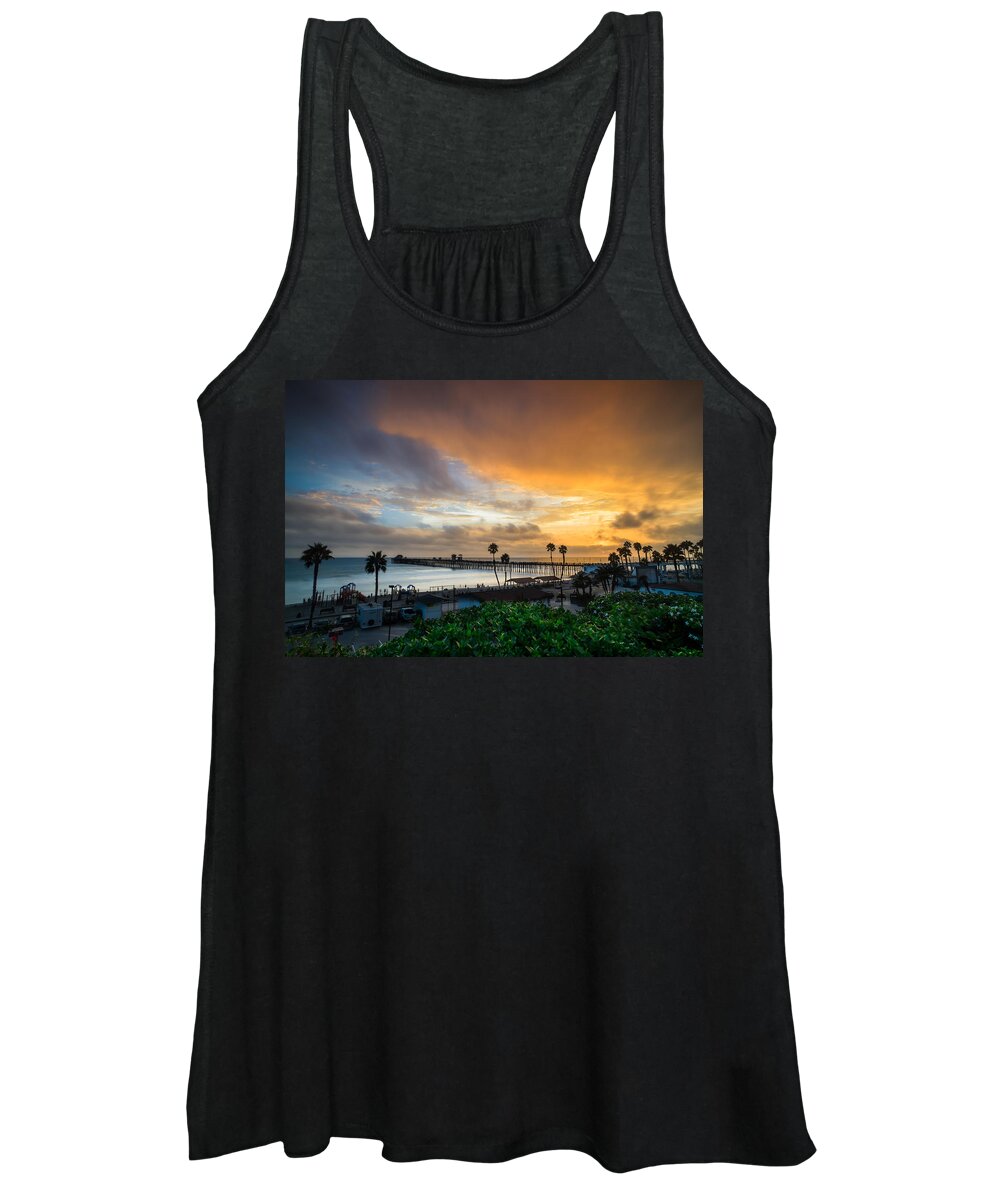 Beach Women's Tank Top featuring the photograph Beautiful Southern California Sunset by Larry Marshall