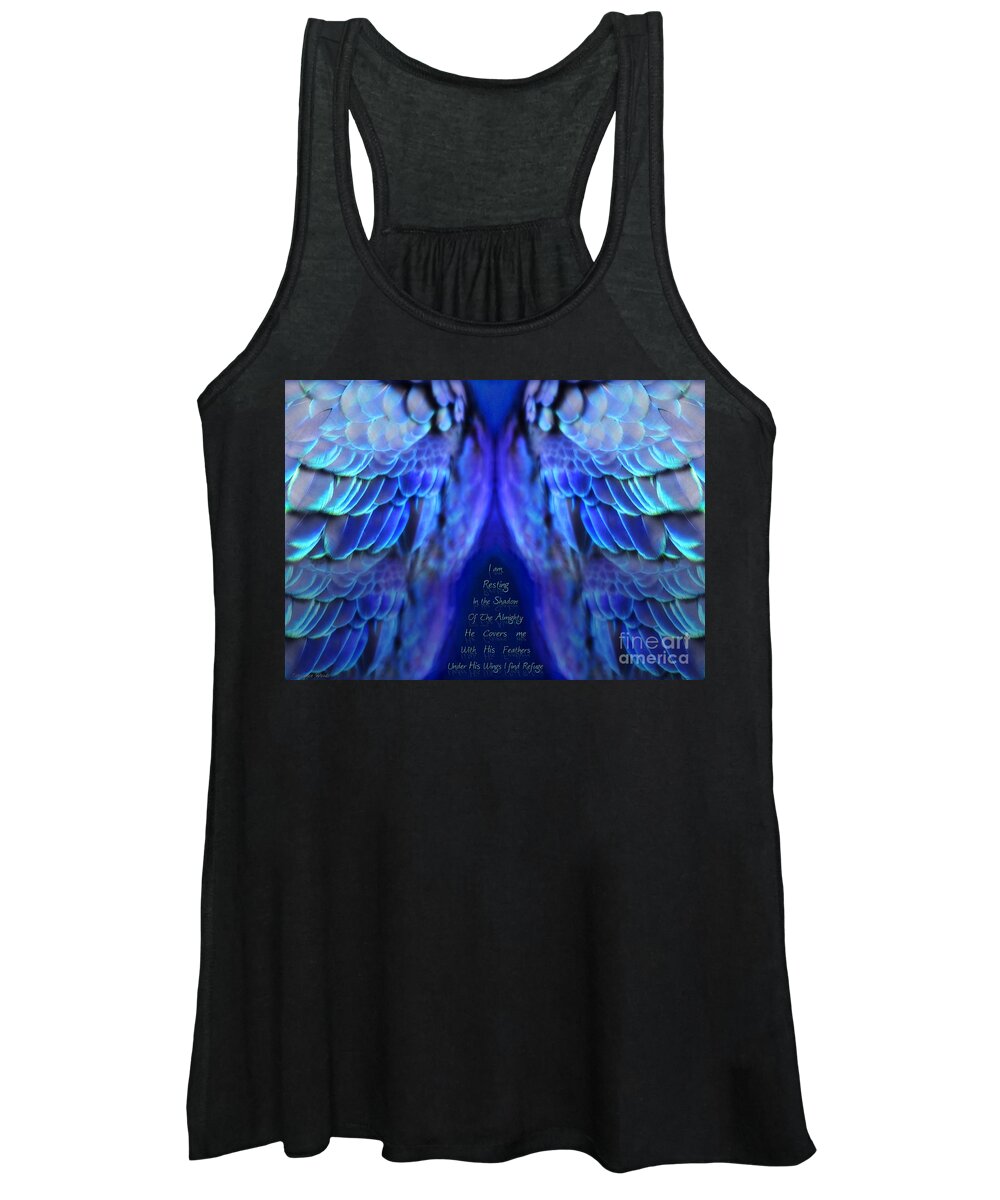 Wings Art Women's Tank Top featuring the painting Beneath His Wings by Constance Woods