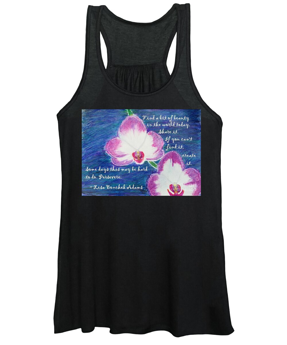 Inspirational Women's Tank Top featuring the painting Bit Of Beauty For Lisa by Denise Railey