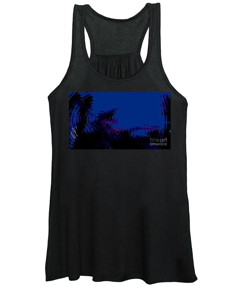 Black Gives Way To Blue Women's Tank Top featuring the painting Black Gives Way To Blue by Roz Abellera