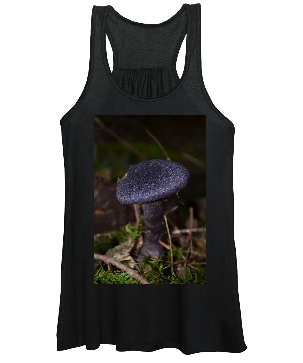 Black Mushroom Women's Tank Top featuring the photograph Black Mushroom by Laureen Murtha Menzl
