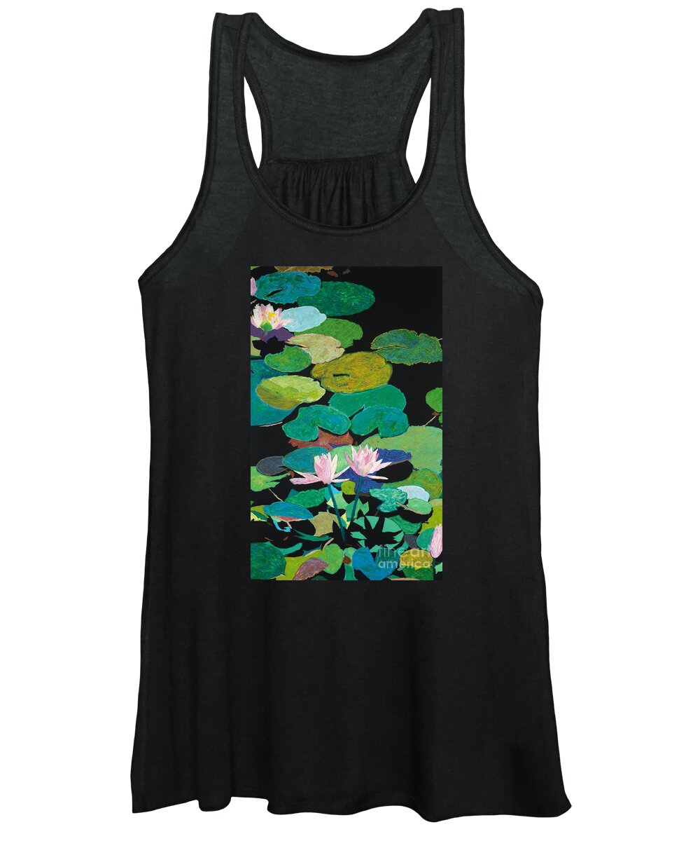 Landscape Women's Tank Top featuring the painting Blairs Pond by Allan P Friedlander