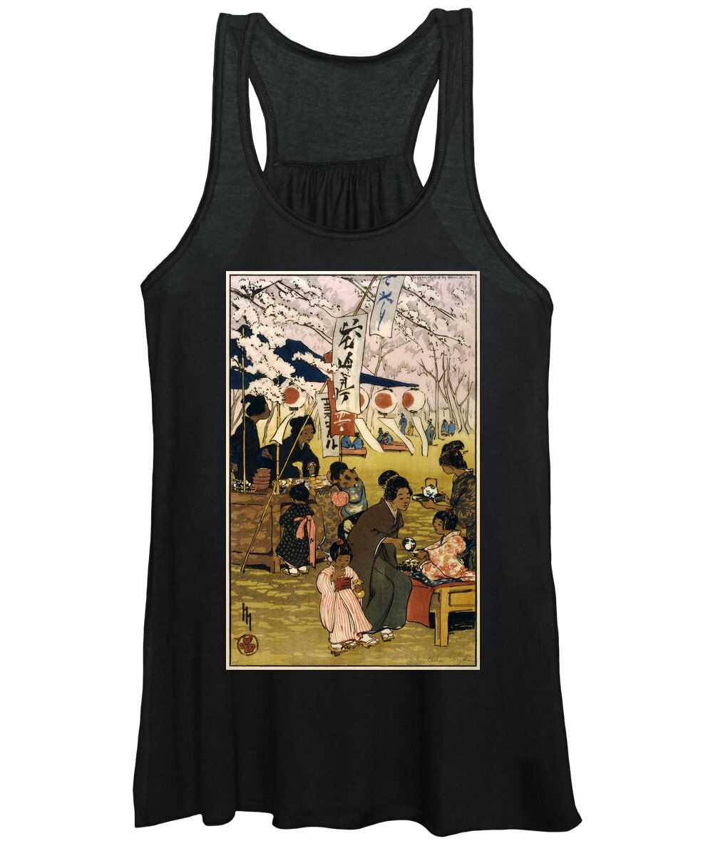 Japan Women's Tank Top featuring the digital art Blossom Time in Tokyo by Georgia Clare