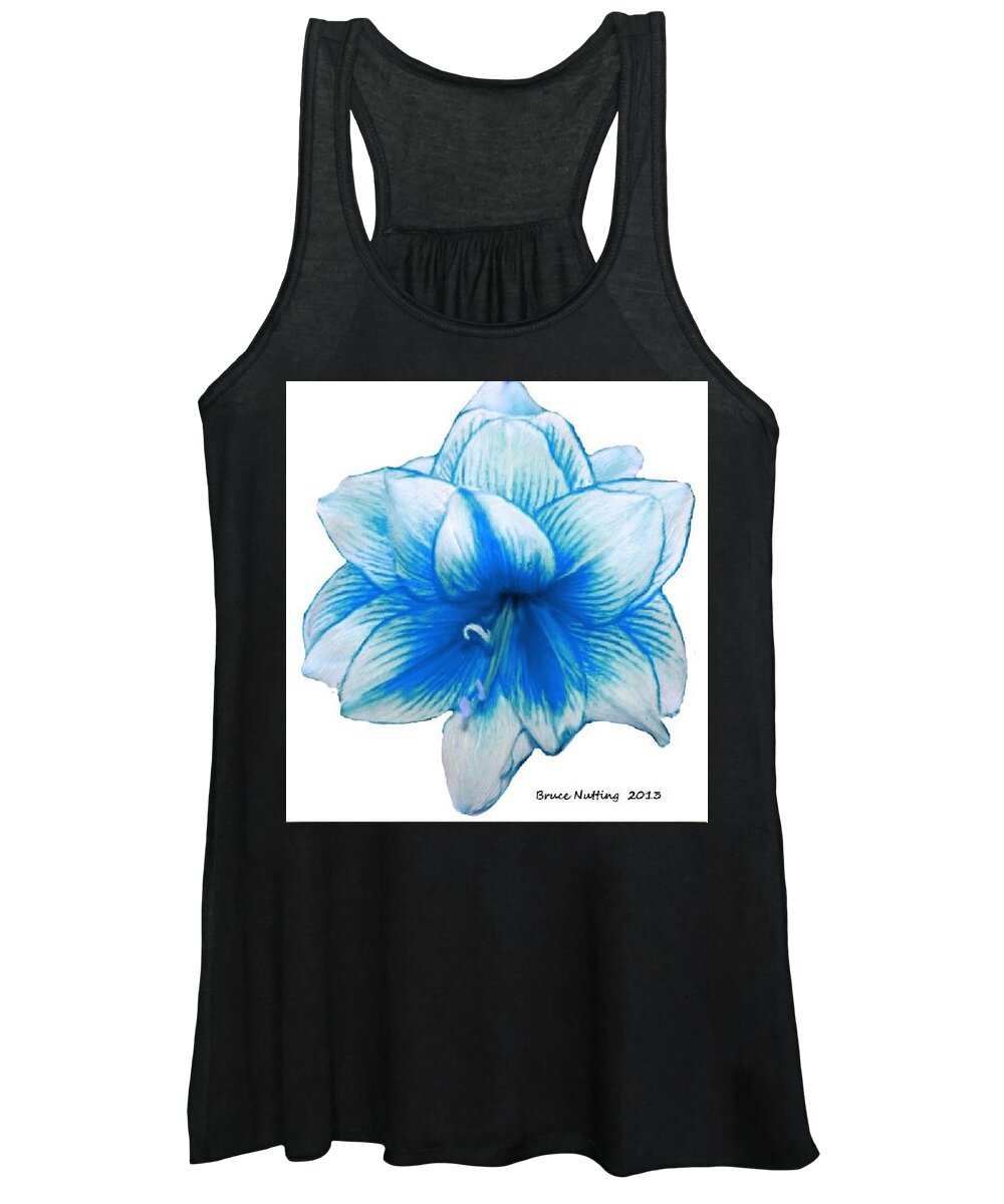 Blue Women's Tank Top featuring the painting Blue Amaryllis by Bruce Nutting
