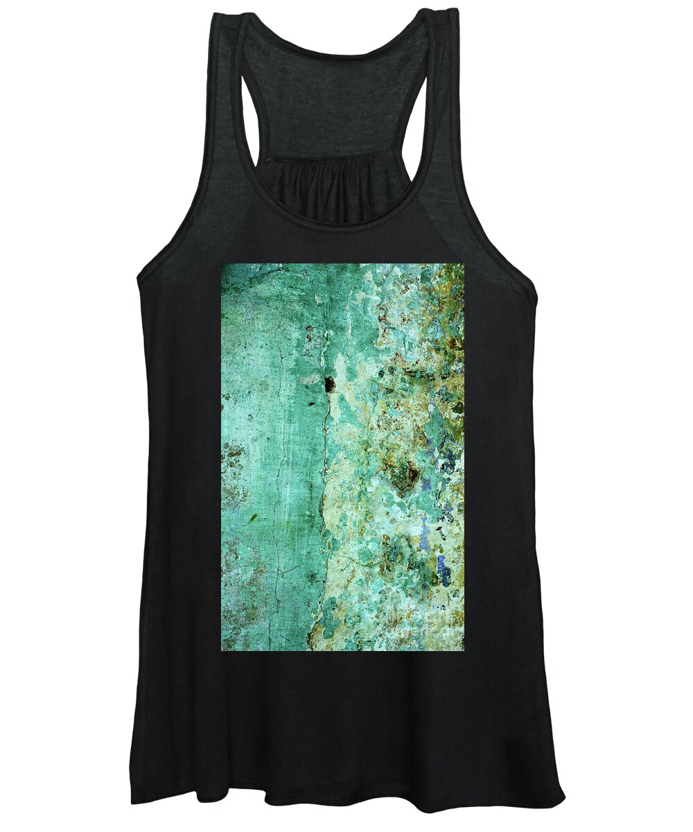 Weathered Women's Tank Top featuring the photograph Blue Green Wall by Rick Piper Photography