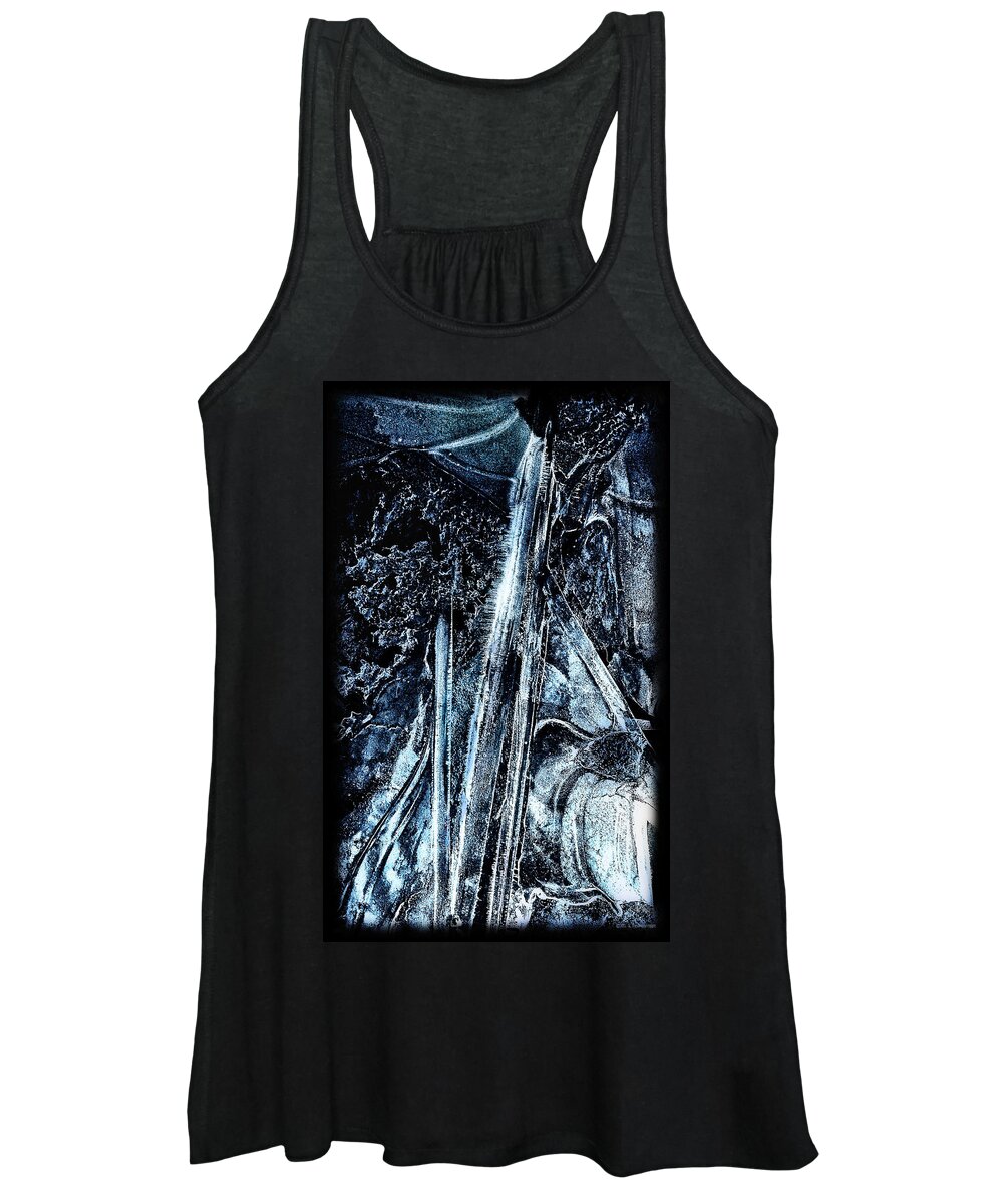 Blue Women's Tank Top featuring the photograph Blue Ice by Lucy VanSwearingen