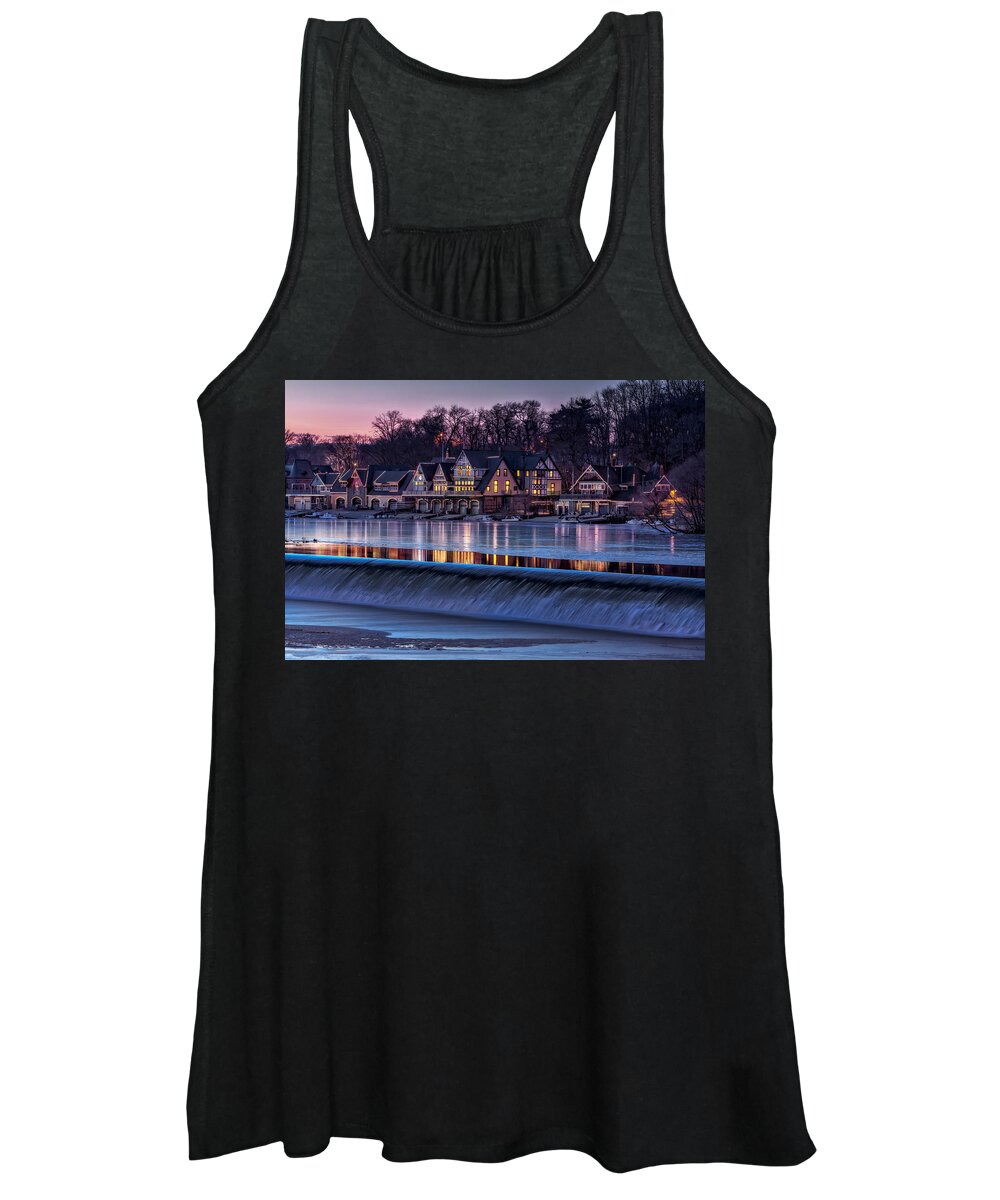 Boat House Row Women's Tank Top featuring the photograph Boathouse Row by Susan Candelario