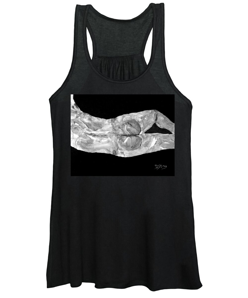 Body Women's Tank Top featuring the mixed media Body At Rest by Deborah Stanley
