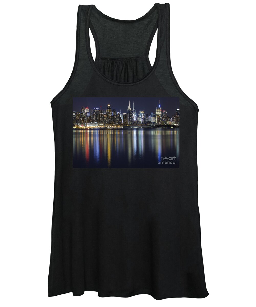 New York City Skyline Women's Tank Top featuring the photograph Bright Lights Big City by Marco Crupi