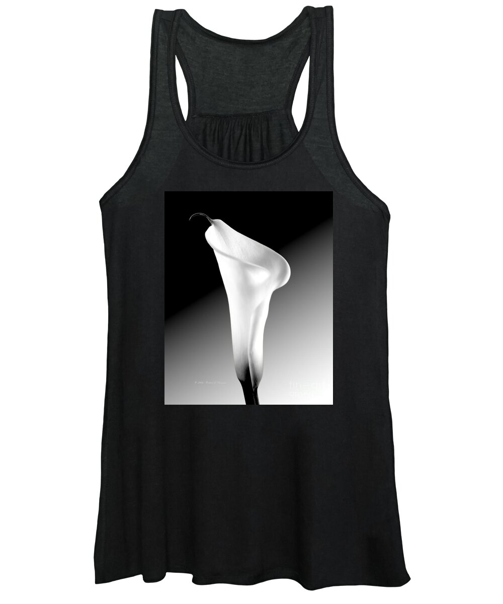 Calla Lily Women's Tank Top featuring the photograph Calla Lily BW by Richard J Thompson 