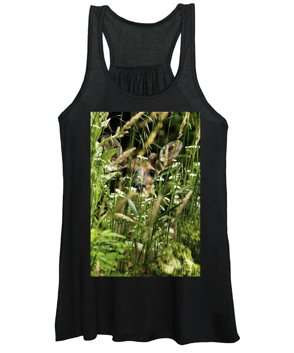 White Tail Deer Women's Tank Top featuring the photograph Can you see Me by Jan Killian