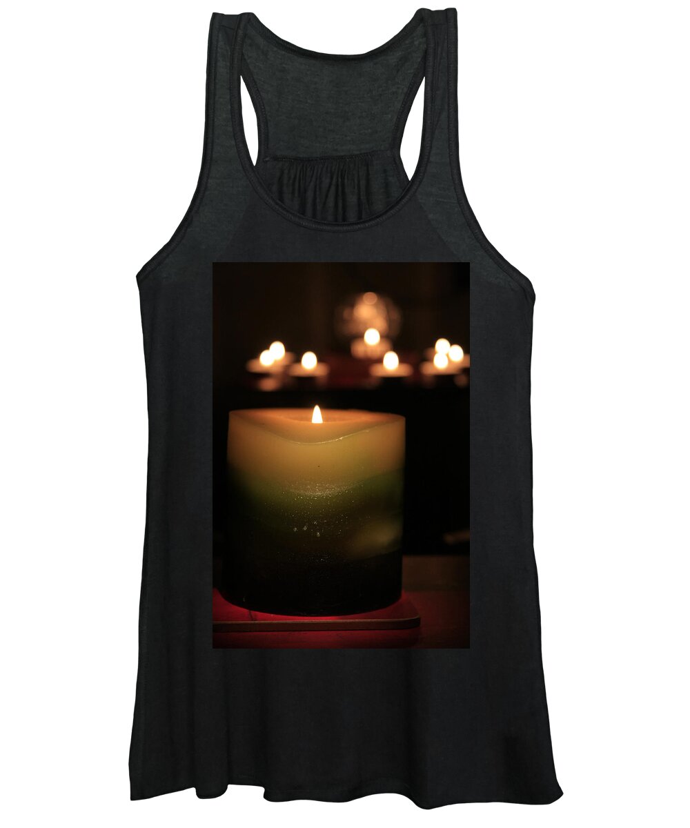 Candles Women's Tank Top featuring the photograph Candle Light by Sue Leonard