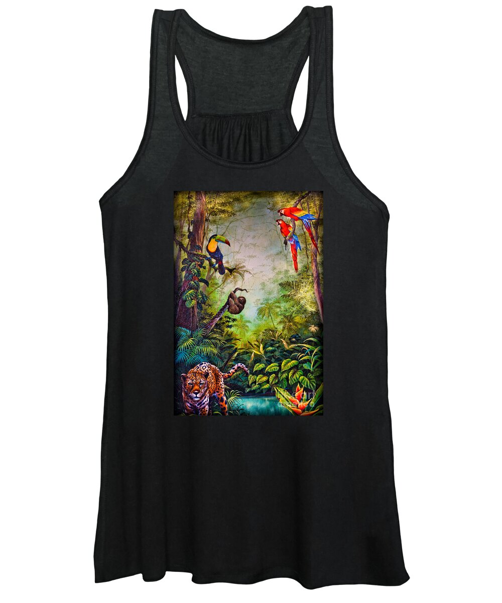 Mural Women's Tank Top featuring the photograph Central American Social Club by Gary Keesler