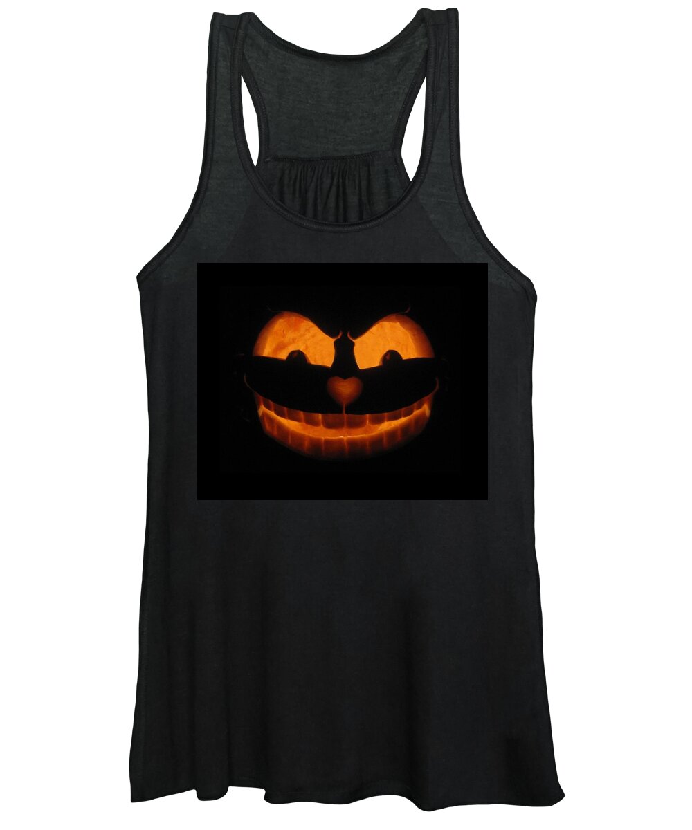 Pumpkin Women's Tank Top featuring the sculpture Cheshire Cat by Shawn Dall
