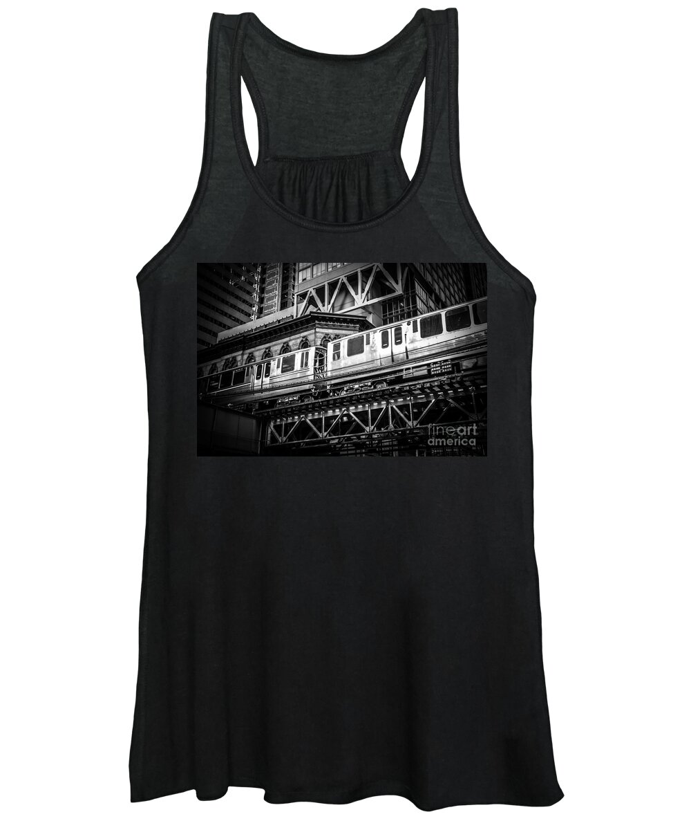America Women's Tank Top featuring the photograph Chicago Elevated by Paul Velgos