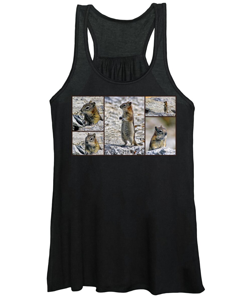 Chipmunk Women's Tank Top featuring the photograph Chipmunk Collage by Lynn Bolt