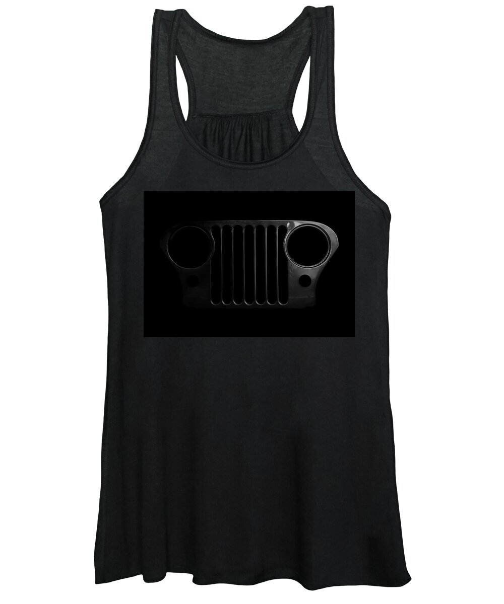 Jeep Women's Tank Top featuring the photograph CJ Grille- Fade to Black by Luke Moore