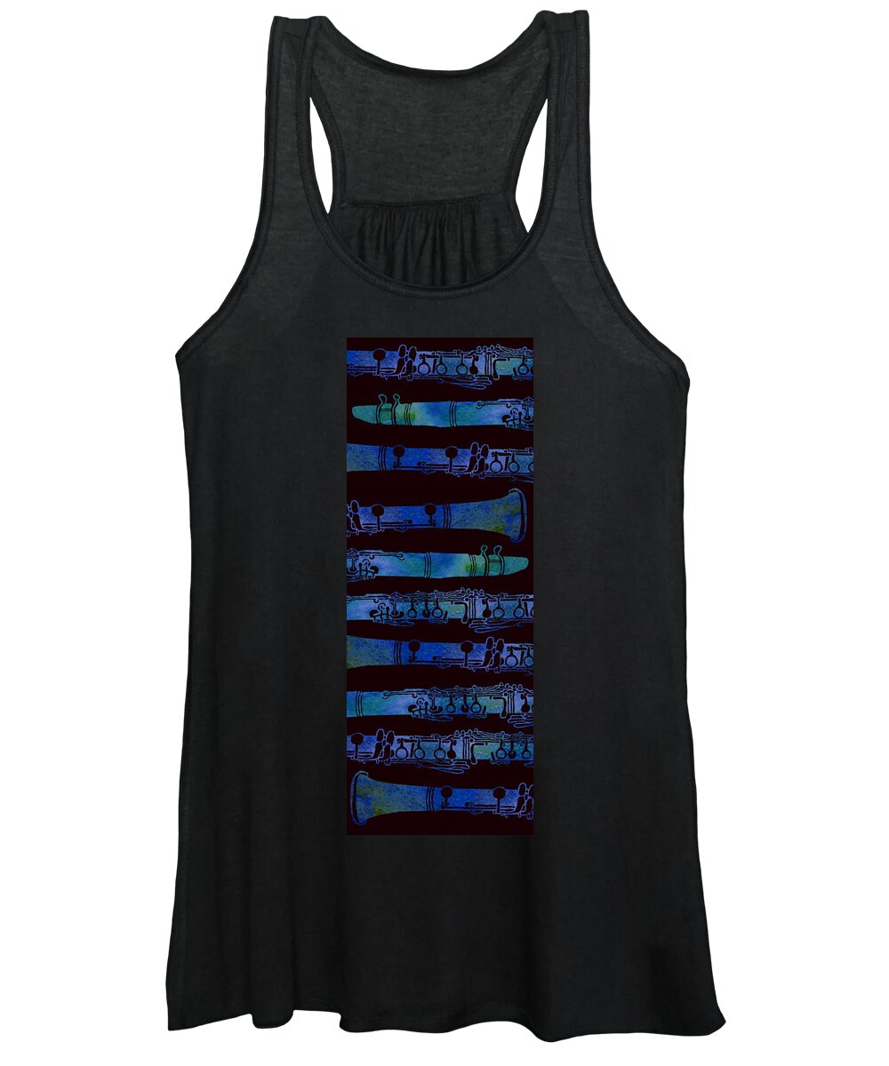 Clarinet Women's Tank Top featuring the mixed media Clarinet Keys by Jenny Armitage