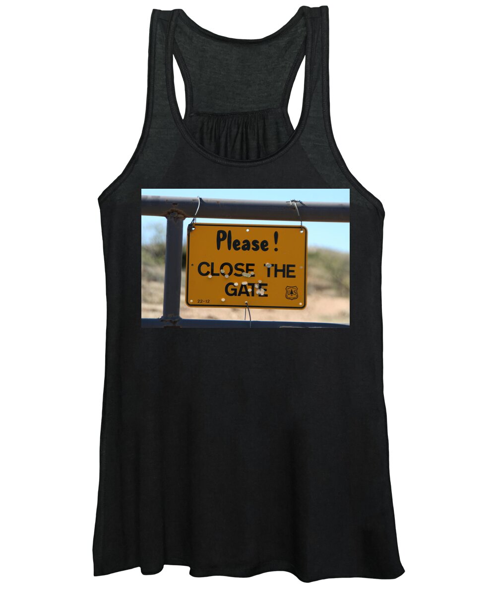 Gate Women's Tank Top featuring the photograph Close the gate by David S Reynolds