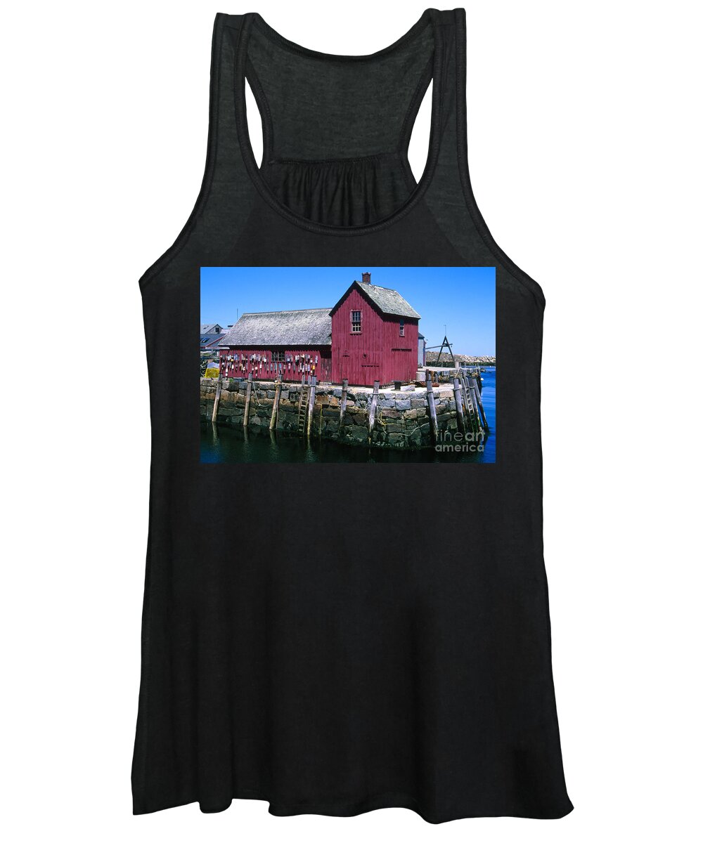 Landscape New England Rockport Motif Number 1 Women's Tank Top featuring the photograph Cnrf0513 by Henry Butz