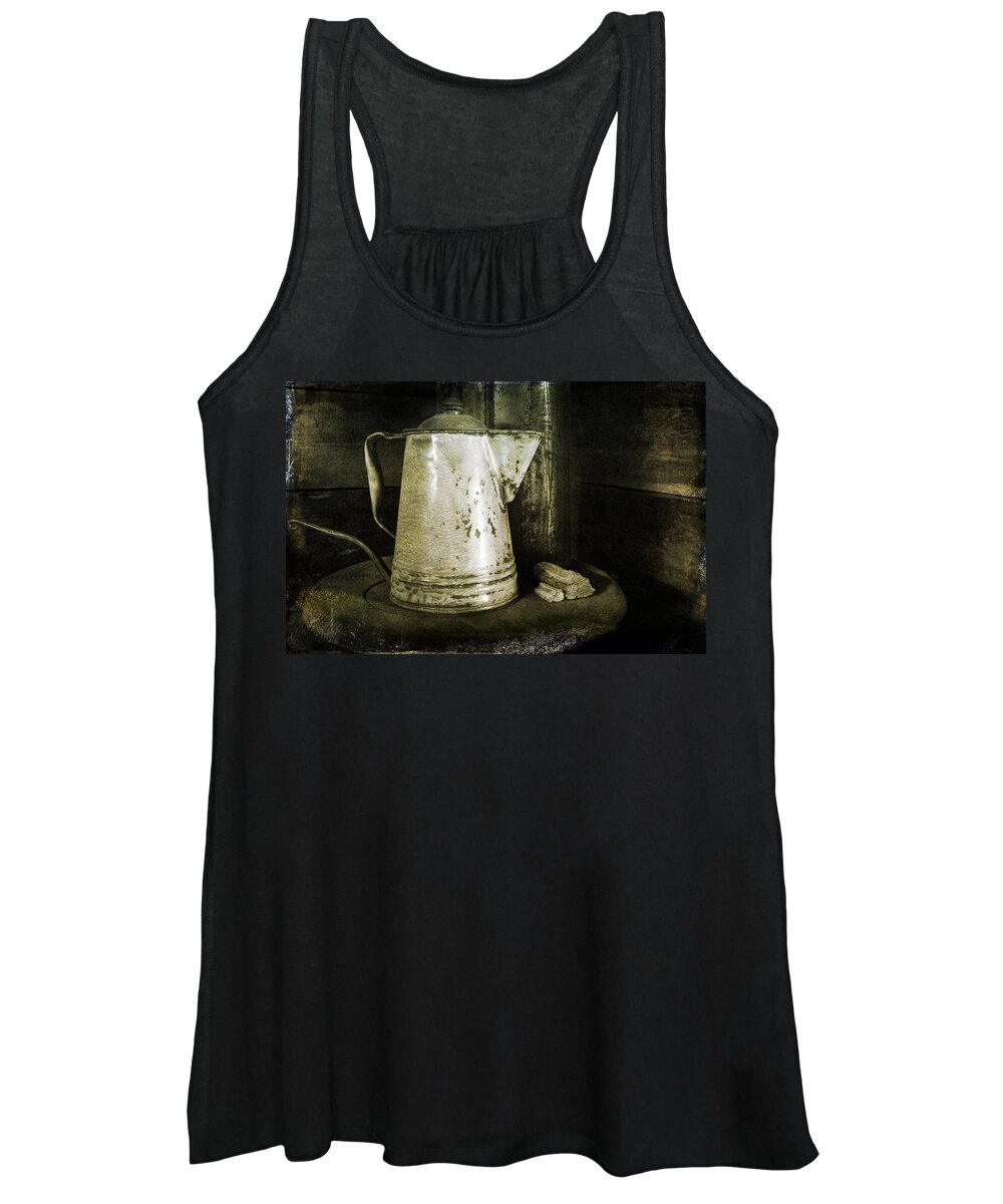 Coffee Women's Tank Top featuring the photograph Little Coffee House on the Prairie by Jeff Mize