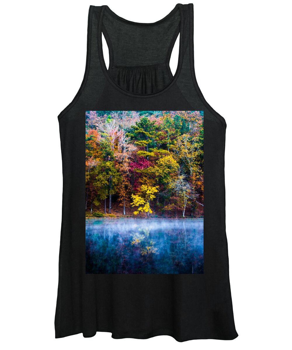 Oak Mountain Women's Tank Top featuring the photograph Colors In Early Morning Fog by Parker Cunningham