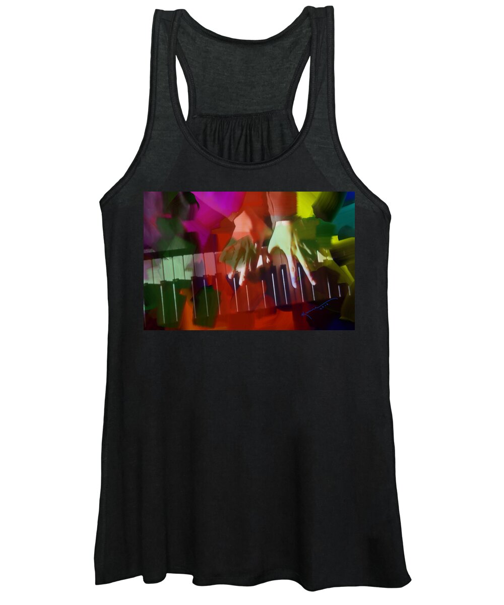 Music Women's Tank Top featuring the mixed media Colors of Music by Kume Bryant