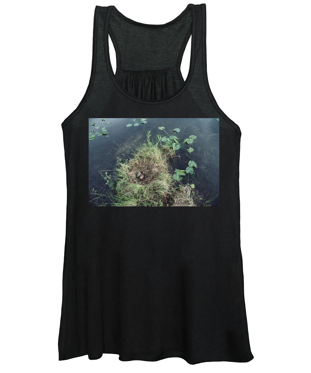 Feb0514 Women's Tank Top featuring the photograph Common Loon Nest With Eggs Wyoming by Michael Quinton