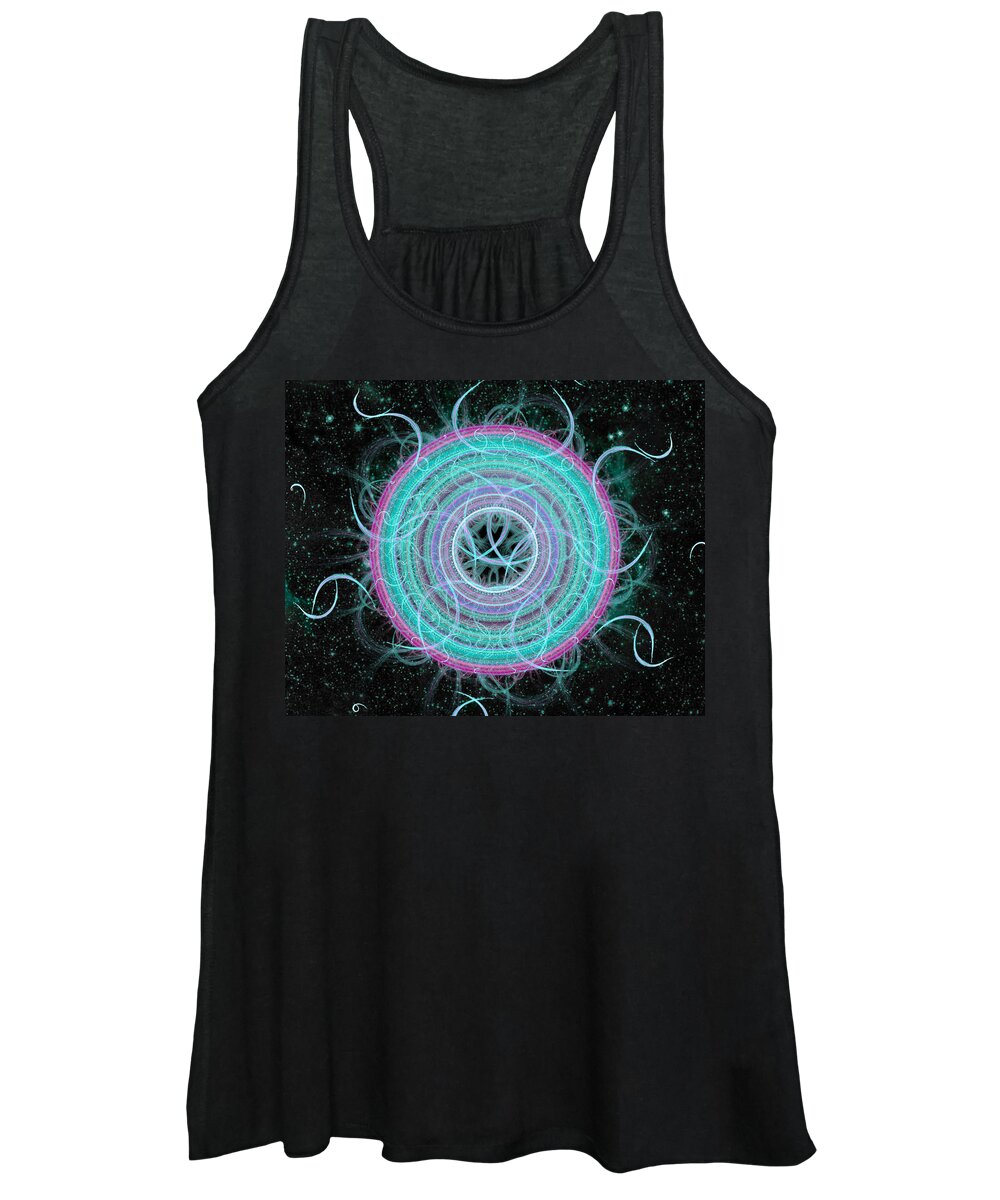 Abstract Women's Tank Top featuring the digital art Cosmic Circle by Shawn Dall