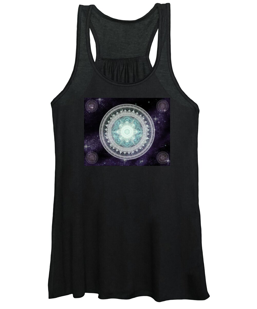 Corporate Women's Tank Top featuring the digital art Cosmic Medallions Water by Shawn Dall