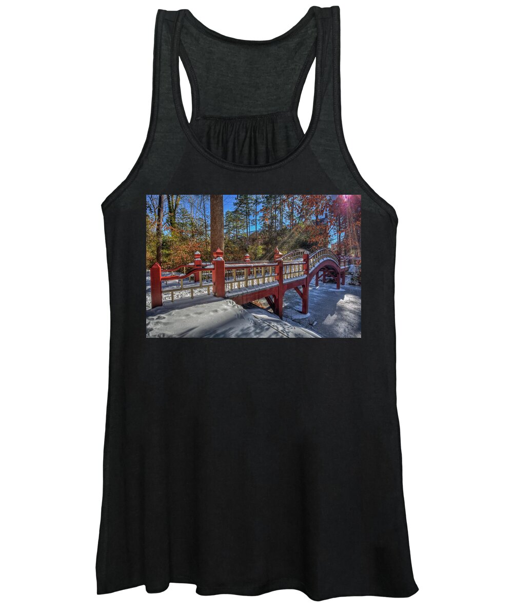 Crim Dell Women's Tank Top featuring the photograph Crim Dell Bridge William and Mary by Jerry Gammon