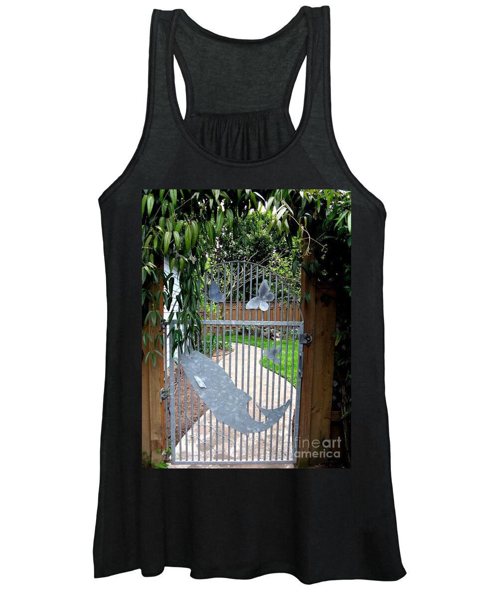 Butterfly Women's Tank Top featuring the photograph Custom Gate Portland Oregon by Mars Besso
