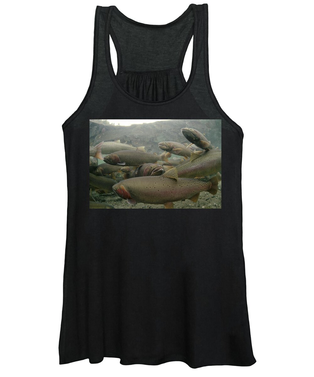 Feb0514 Women's Tank Top featuring the photograph Cutthroat Trout In Henrys Lake Idaho by Michael Quinton