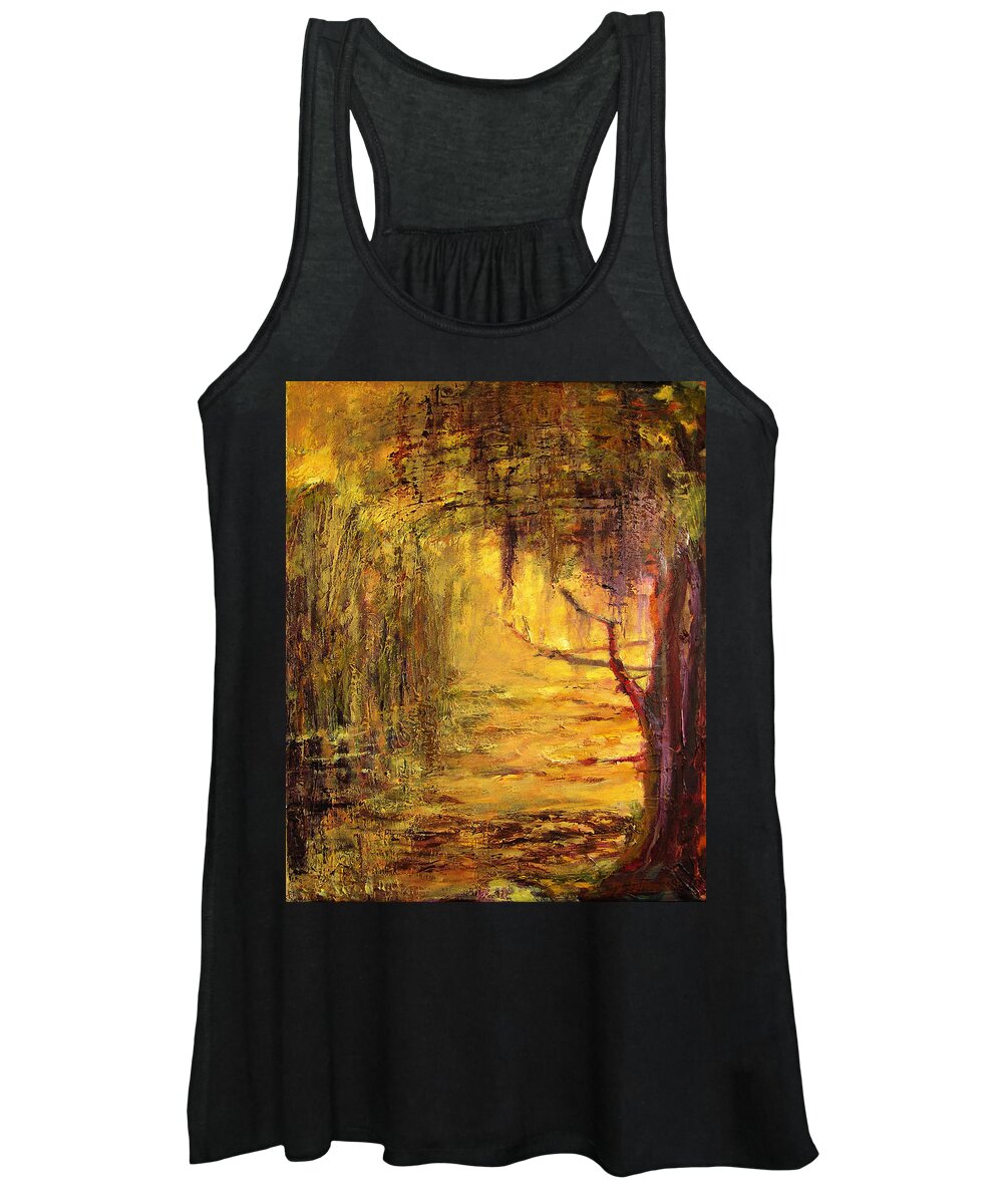Nature Women's Tank Top featuring the painting Cypress by Julianne Felton