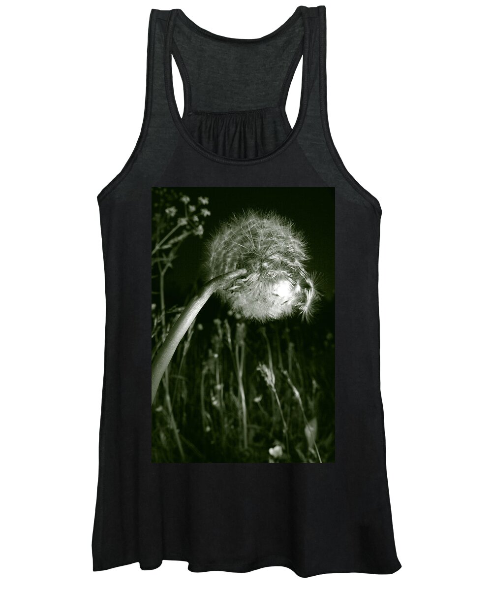 Beautiful Women's Tank Top featuring the photograph Dandelion seed head in a meadow by Ulrich Kunst And Bettina Scheidulin