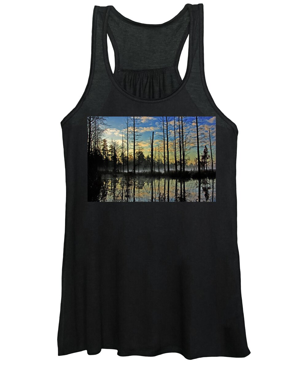 Landscape Women's Tank Top featuring the photograph Devils Den in The Pine Barrens by Louis Dallara