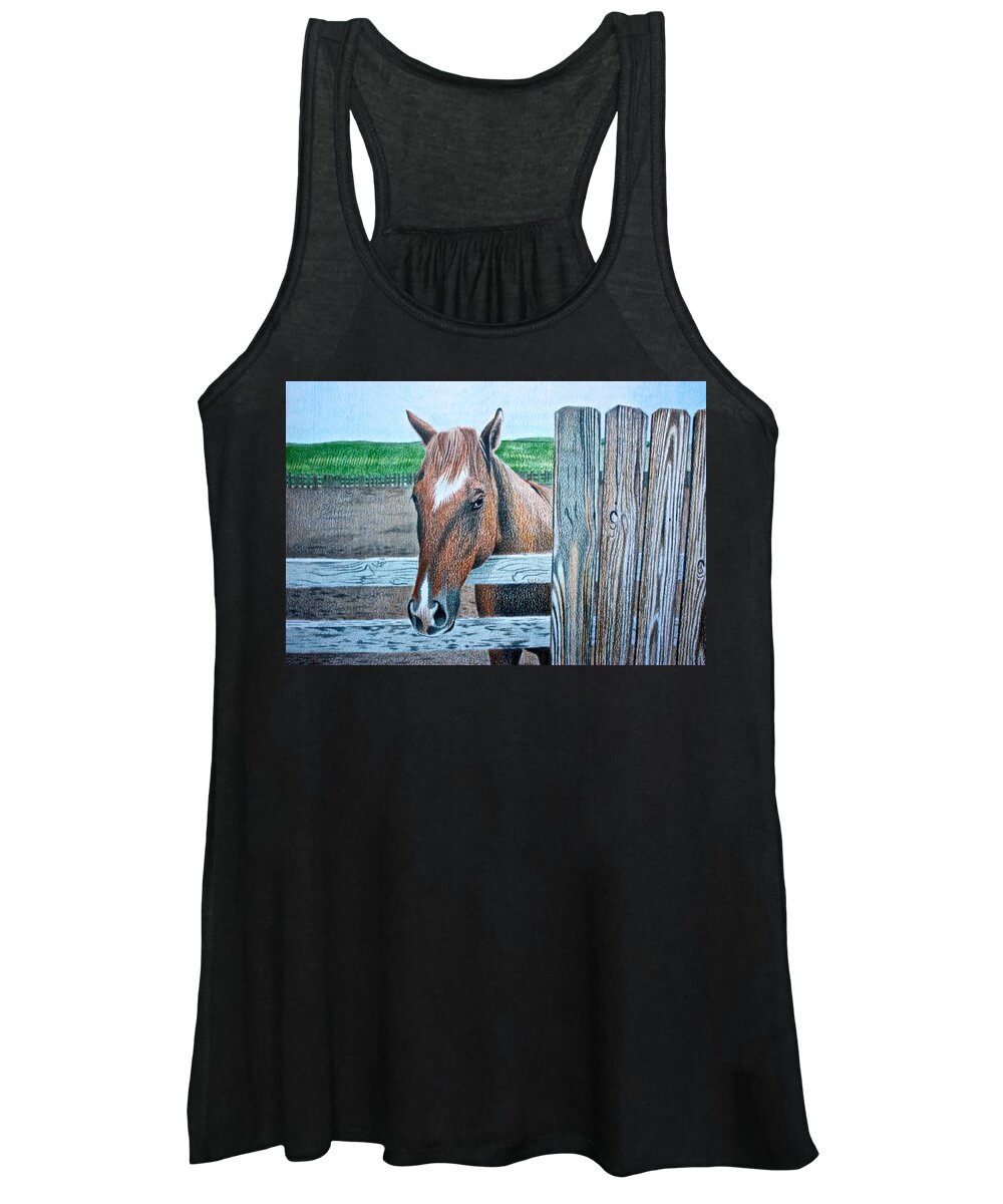 Art Women's Tank Top featuring the drawing Diamond by Dustin Miller