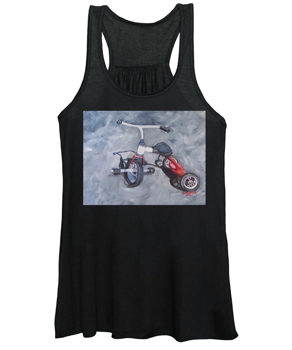 Bike Women's Tank Top featuring the painting Dopers Suck by Claudia Goodell