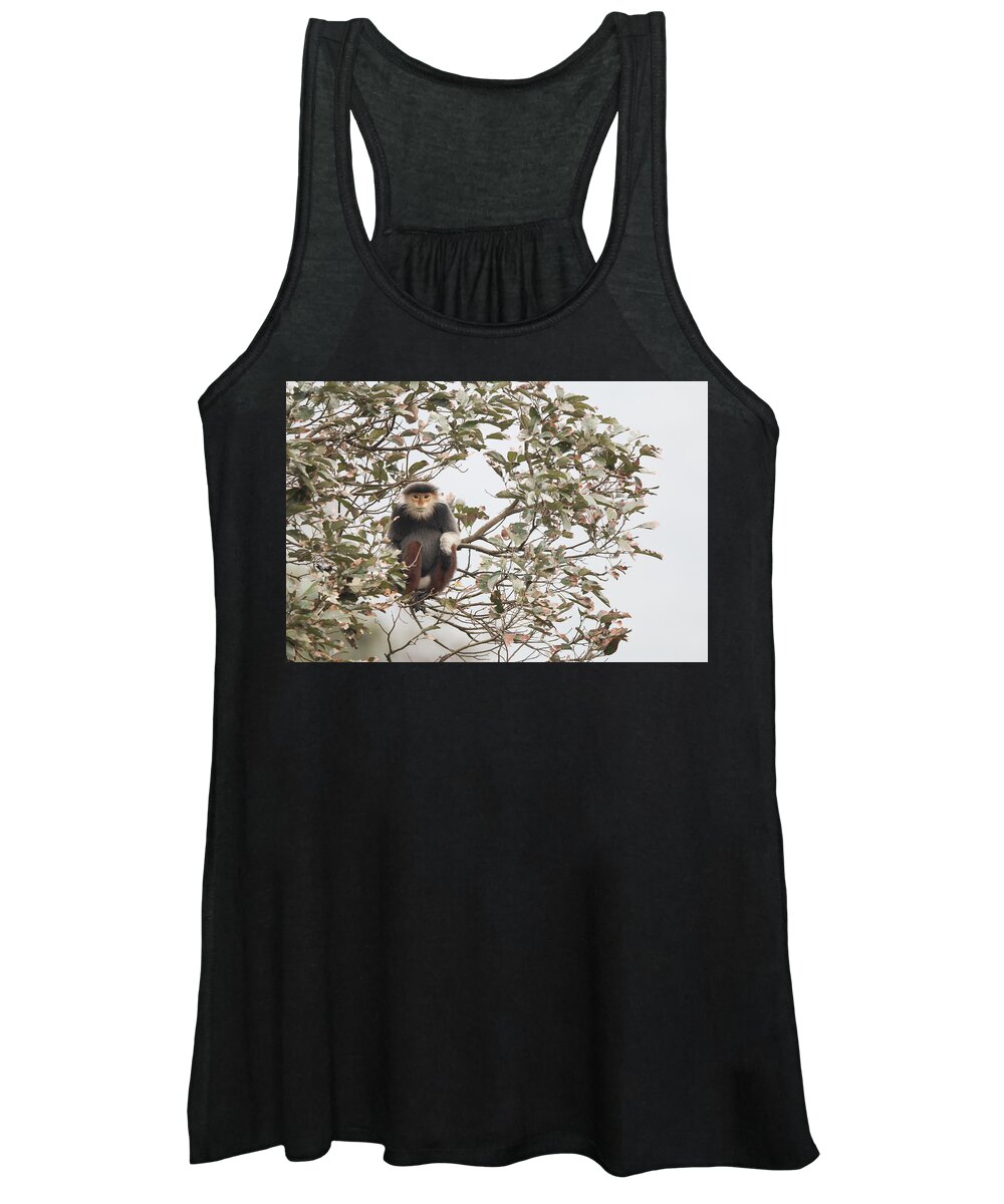 Cyril Ruoso Women's Tank Top featuring the photograph Douc Langur Female Vietnam by Cyril Ruoso