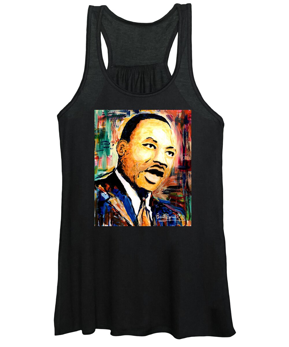 Everett Spruill Women's Tank Top featuring the painting Dr. Martin Luther King Jr by Everett Spruill