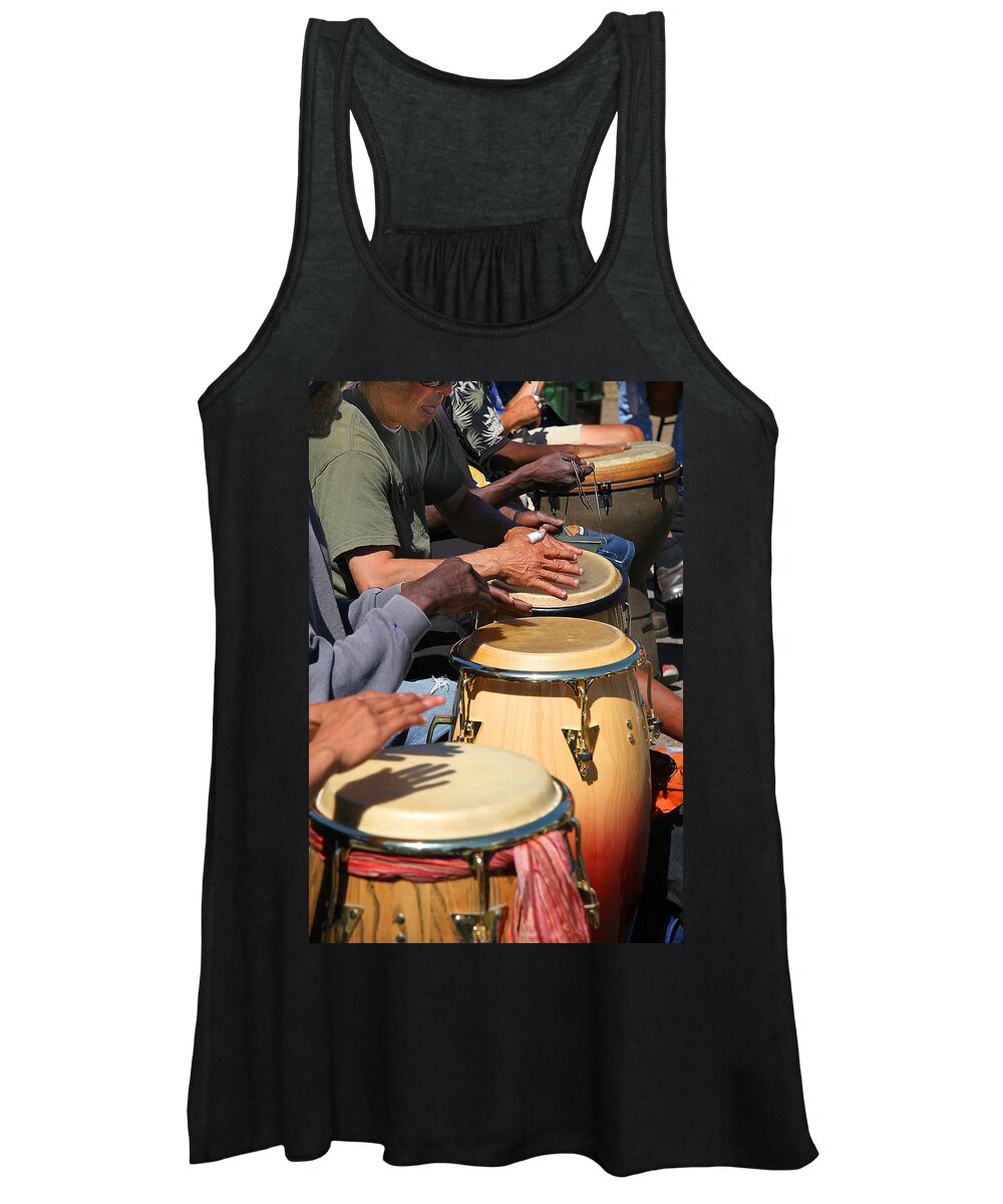 Drums Women's Tank Top featuring the photograph Drum Jammin in Golden Gate Park by Robert Woodward