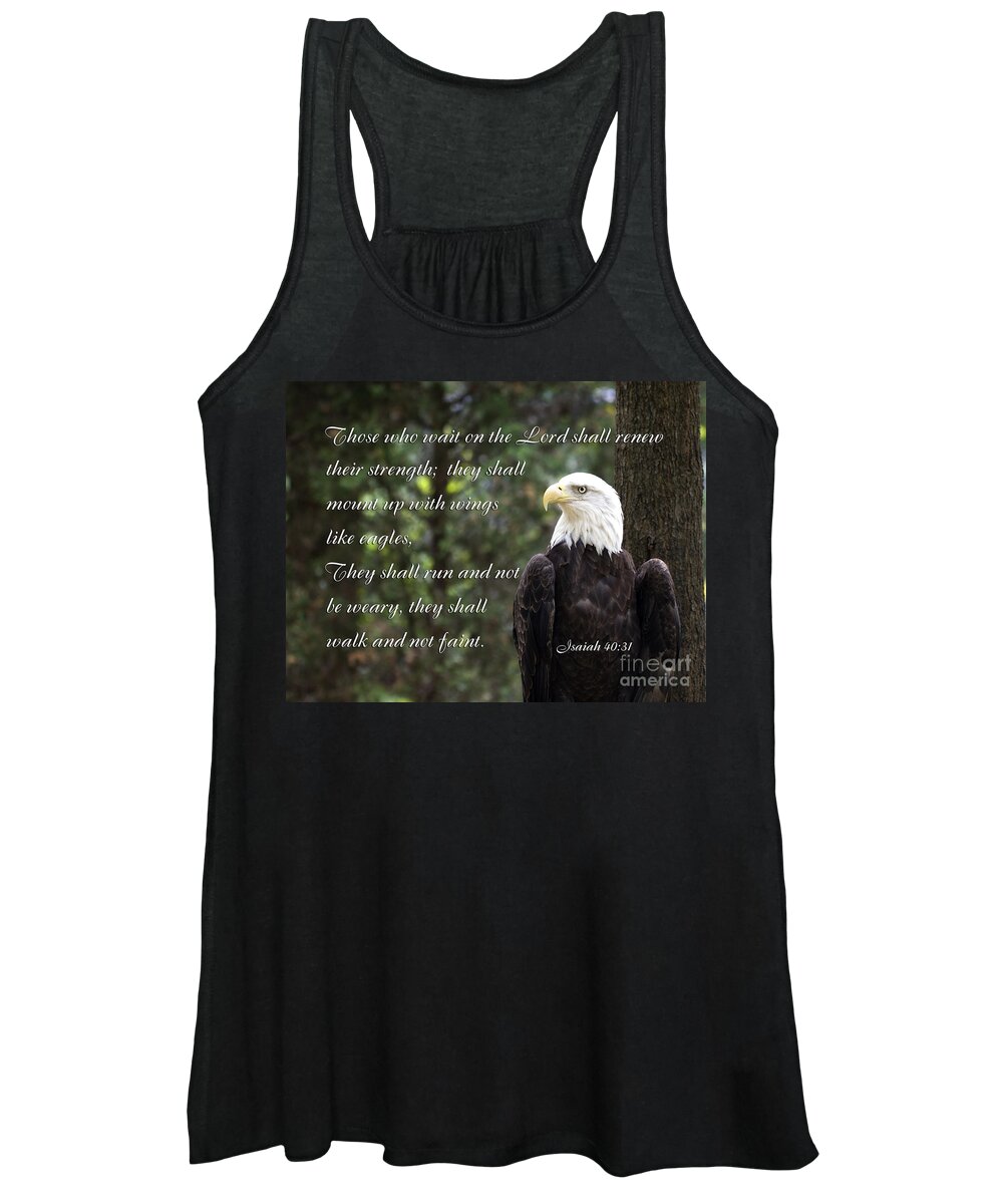 Bald Eagle Women's Tank Top featuring the photograph Eagle Scripture Isaiah by Jill Lang