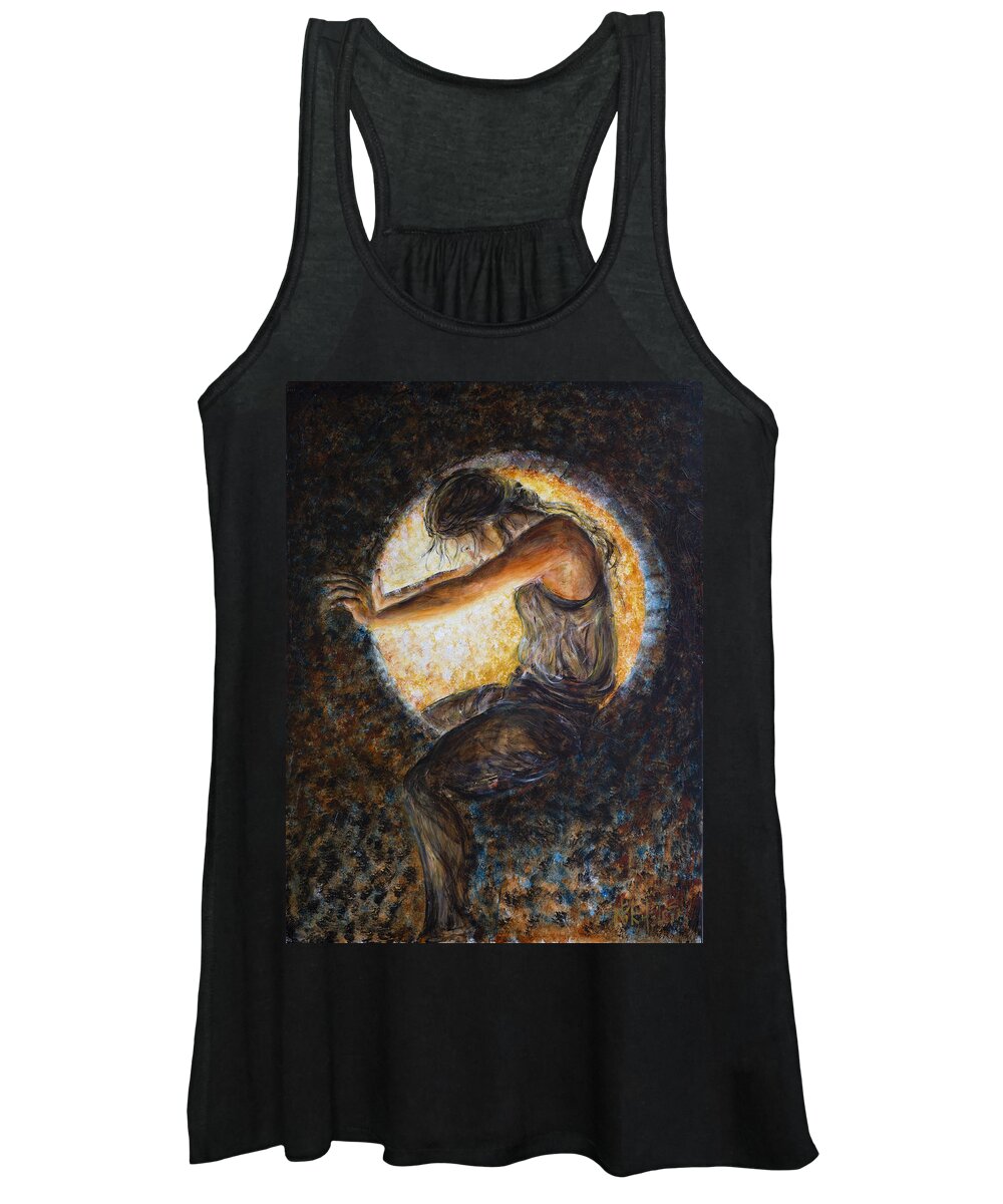 Eclipsed Women's Tank Top featuring the painting Eclipsed by Nik Helbig