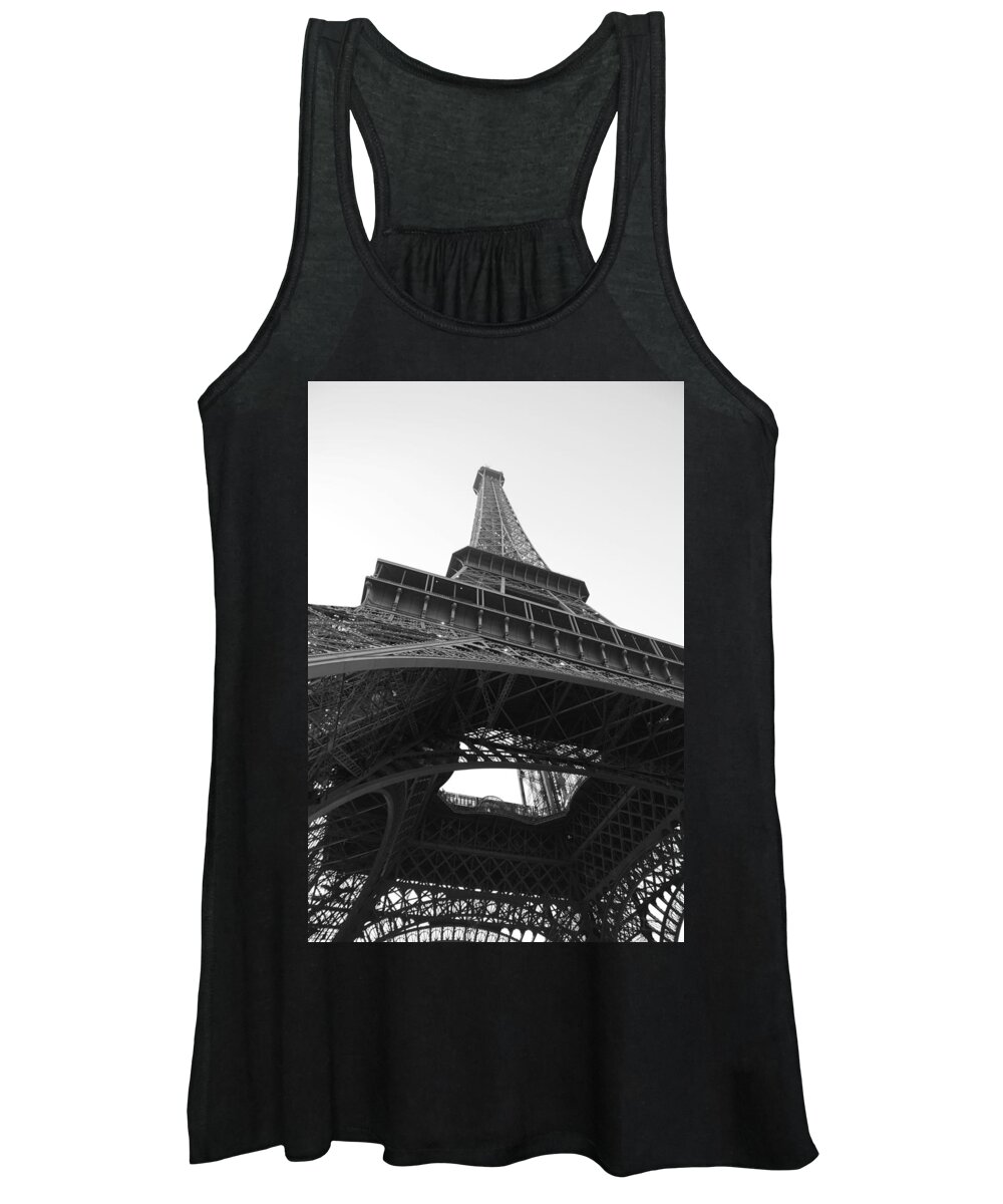 Eiffel Tower Women's Tank Top featuring the photograph Eiffel Tower b/w by Jennifer Ancker